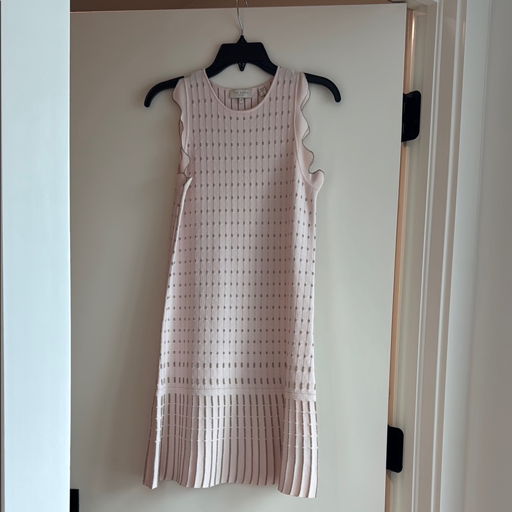 Ted Baker London Pink Ribbed Sheath Midi Dress